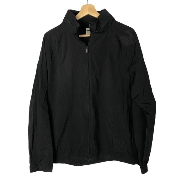 Pink Victoria's Secret Black Packable Anorak Full Zip Rain Jacket L - Picture 2 of 4